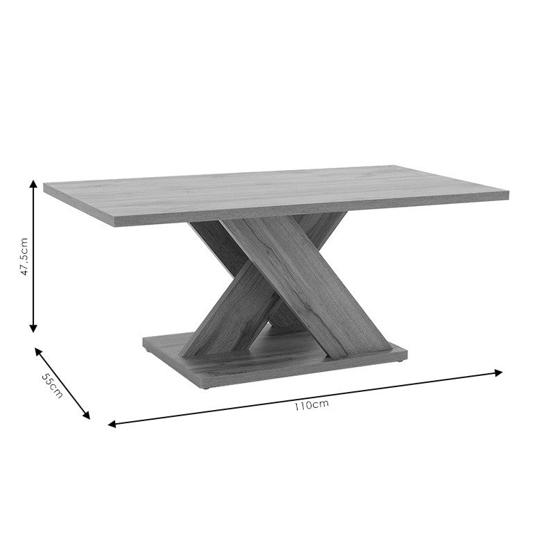 Table basse bois Sonoma 110x55x47,5cm