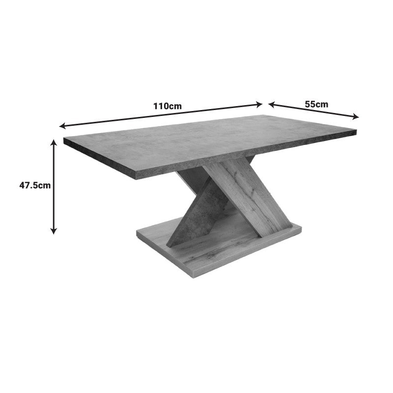 Table basse bois gris sonoma 110x55x47,5 cm