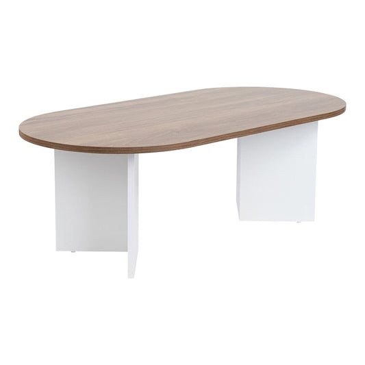 Table basse bois noyer blanc 119x60x40 cm