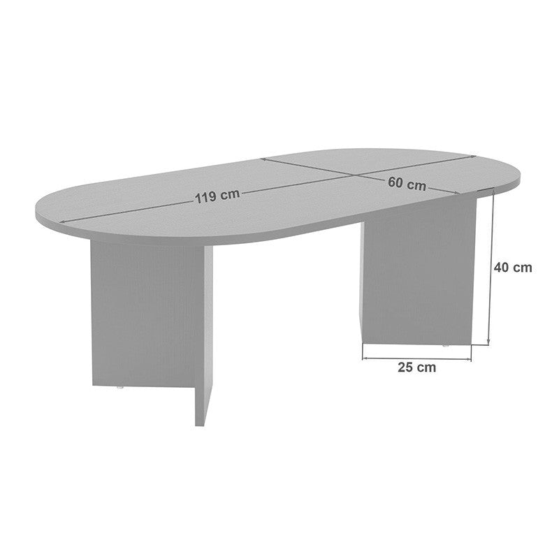 Table basse bois noyer blanc 119x60x40 cm