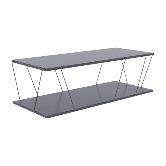 Table basse gris noir 120x48x30 cm