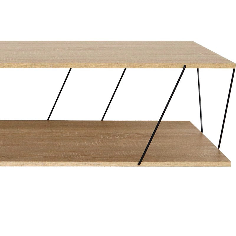 Table basse bois chêne noir 120 x 48 x 30 cm