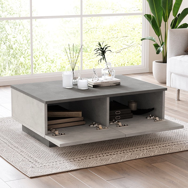 Table basse Thunder gris antique anthracite 90x60x31,5 cm