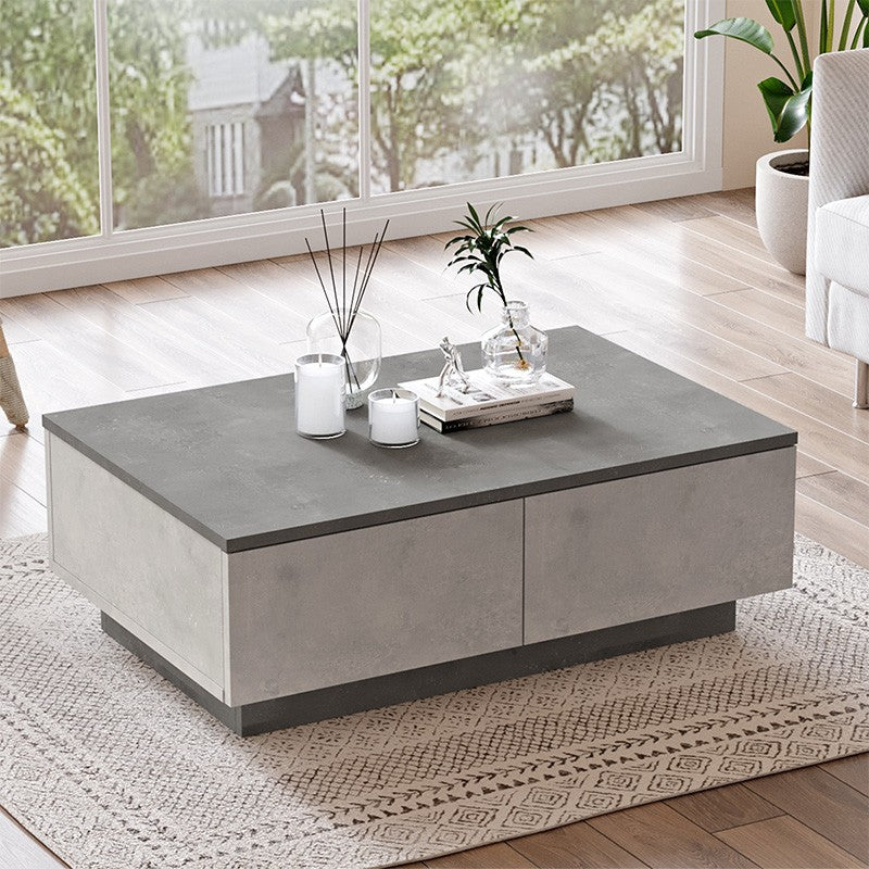 Table basse Thunder gris antique anthracite 90x60x31,5 cm