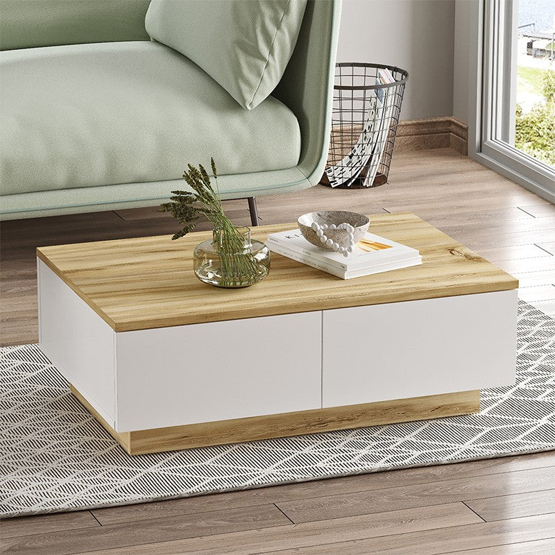 Table basse Thunder bois Sonoma  blanc 90 x 60 x 31,5 cm
