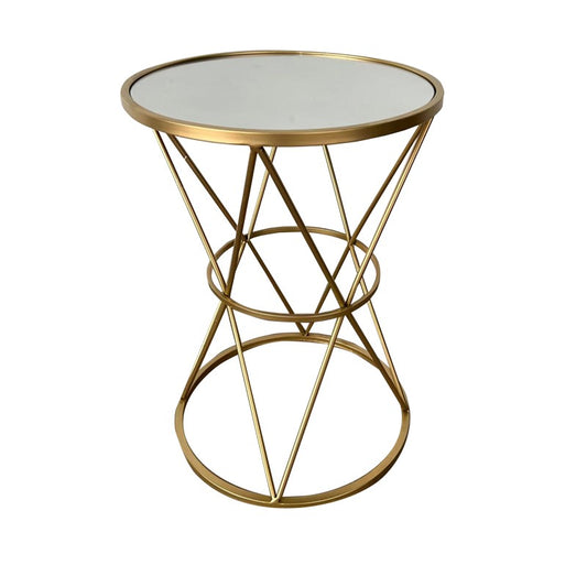 Table basse  métal doré 40x40x56 cm