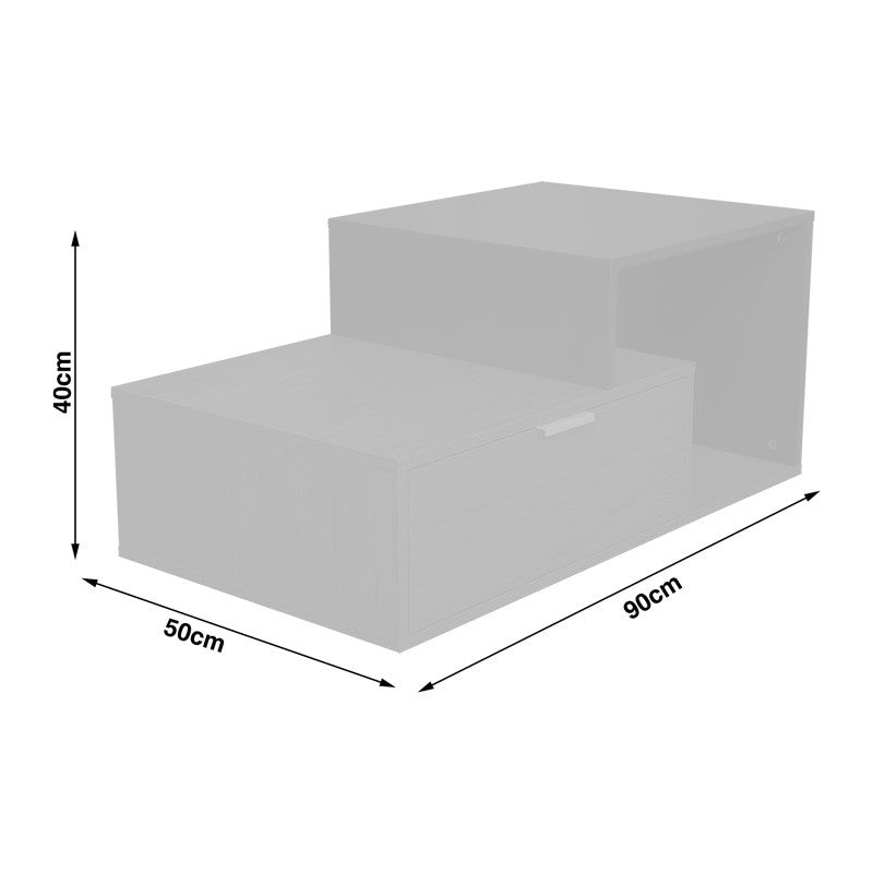 Table basse bois gris anthracite 1 tiroir 90x50x40 cm