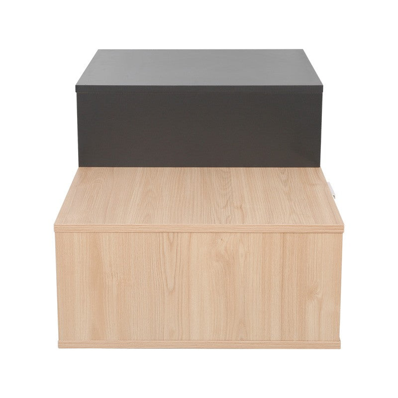 Table basse bois gris anthracite 1 tiroir 90x50x40 cm