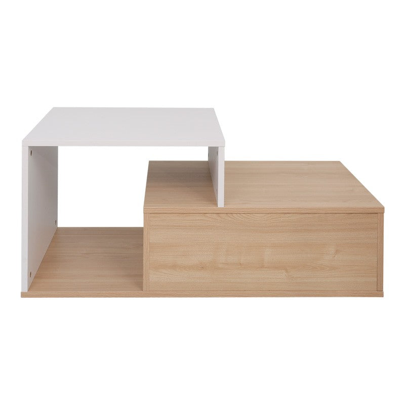 Table basse Vople blanche naturel 90x50x40 cm