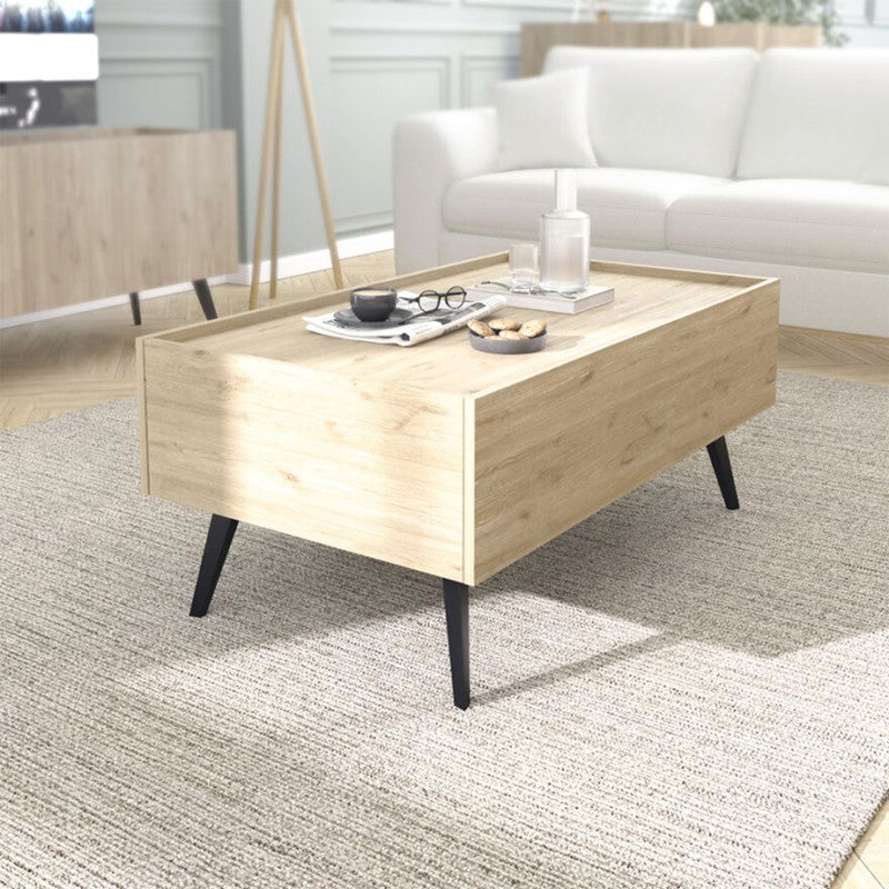 Table basse avec tiroir bois chêne 103x60x44 cm