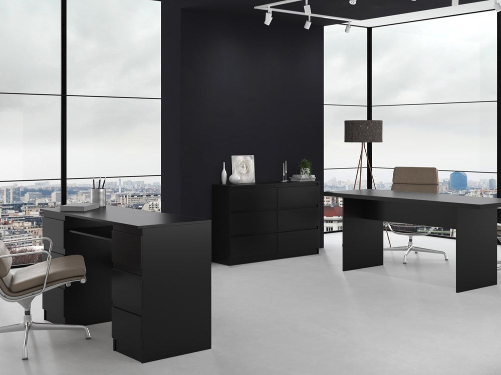 Commode IRINA 6 tiroirs 120 x75 x 30 cm Noir
