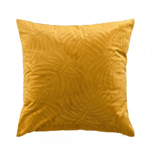 Coussin dehoussable 50 x 50 cm occultant velours relief analia ocre