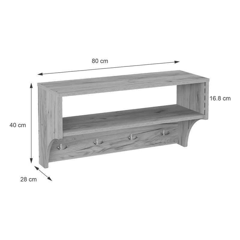 Porte manteau bois 80x28x40 cm
