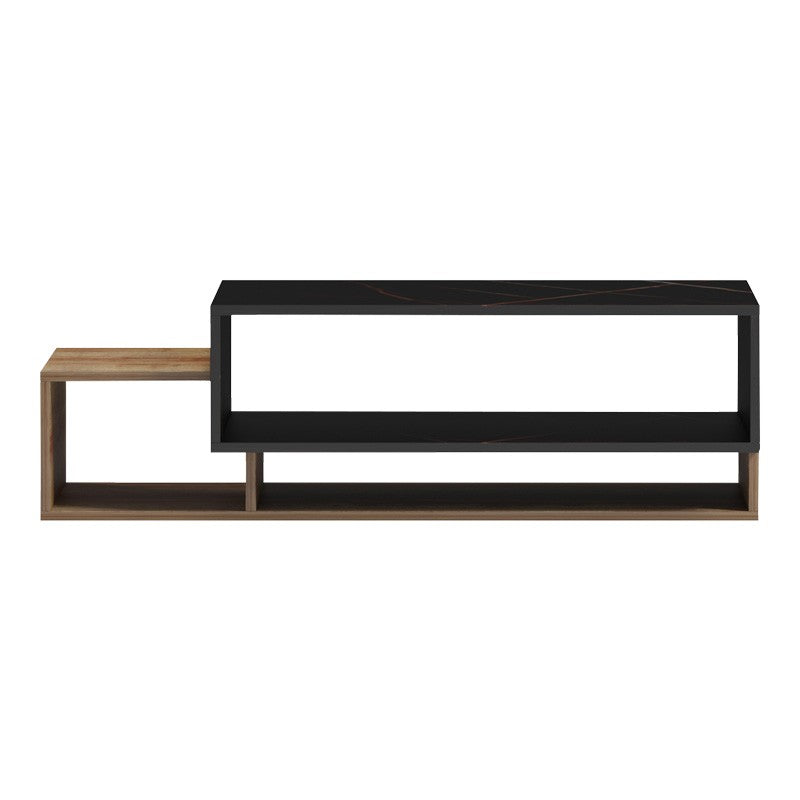 Table basse bois chêne effet marbre noir 105x50x32 cm