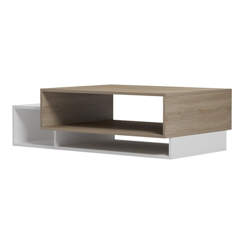 Table basse Dekost bois Sonoma blanc 105x50x32 cm