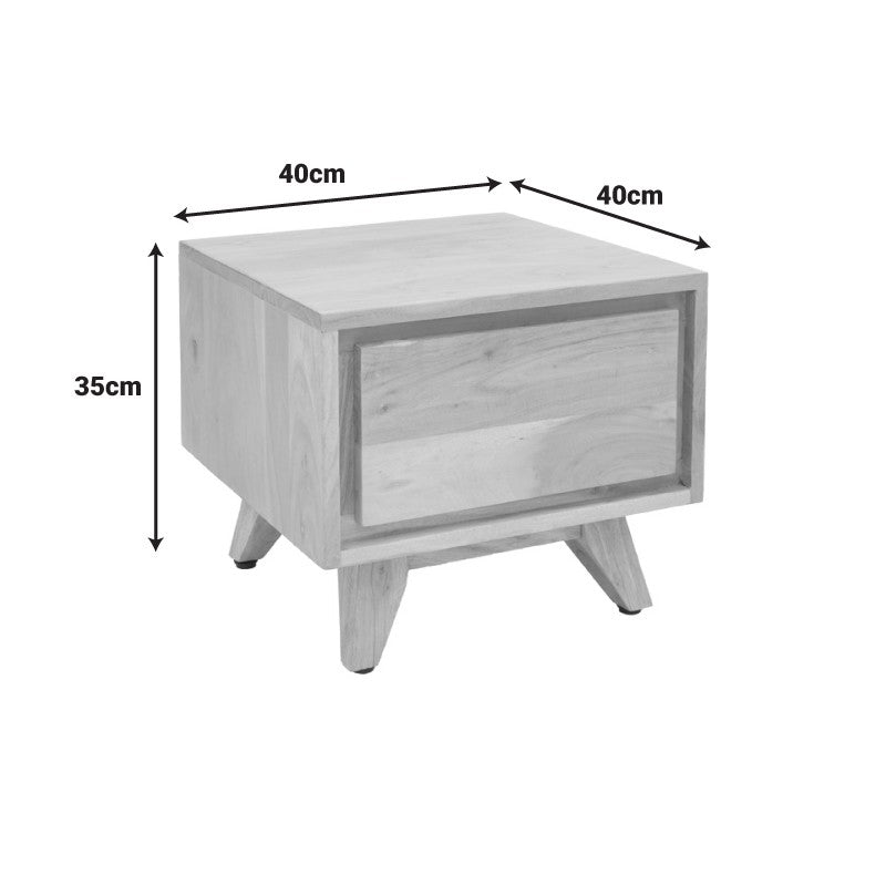Table de chevet en bois  marron 40x40x35 cm