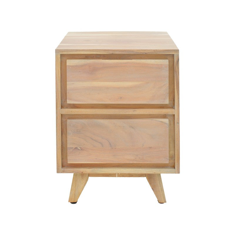 Table de chevet en bois marron 2 tiroirs 40x40x54 cm