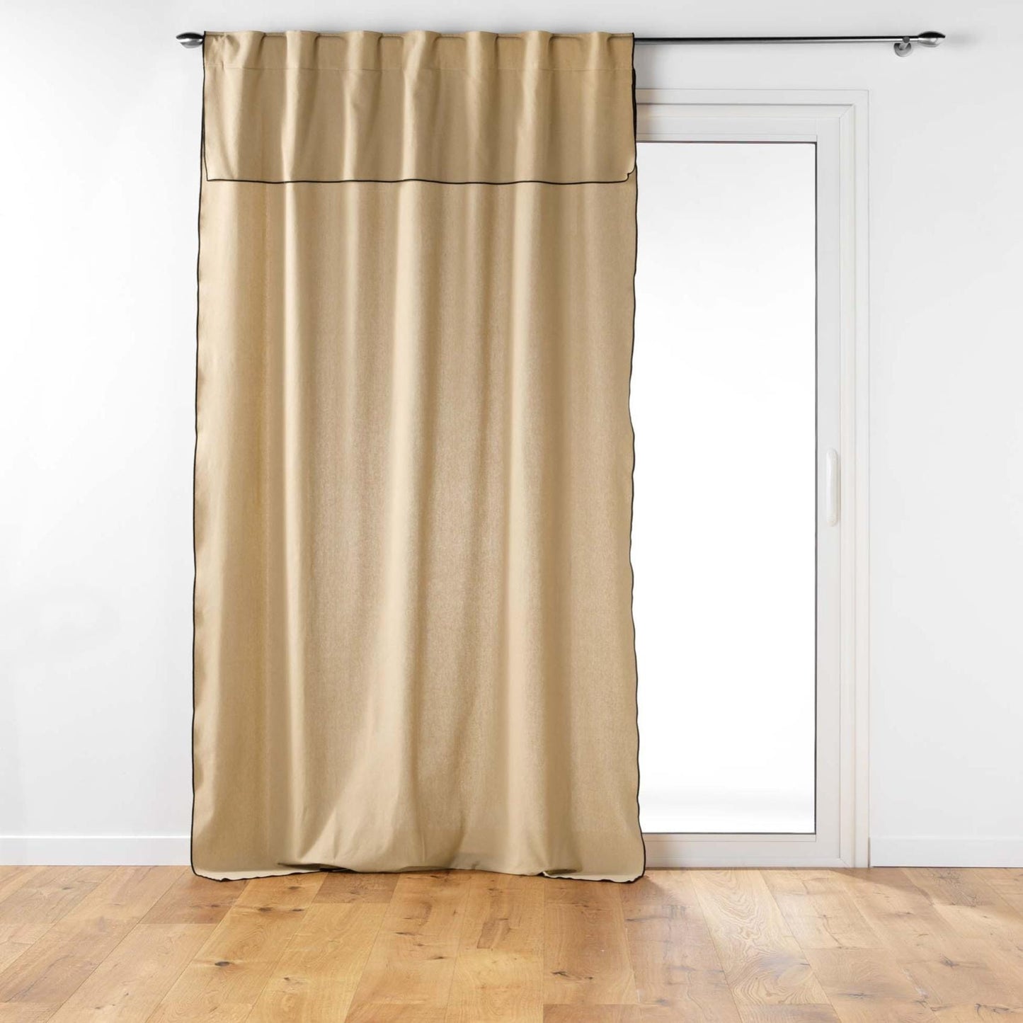 Rideau voilage surfilé passants cachés - Beige - 140x240 cm - Coton