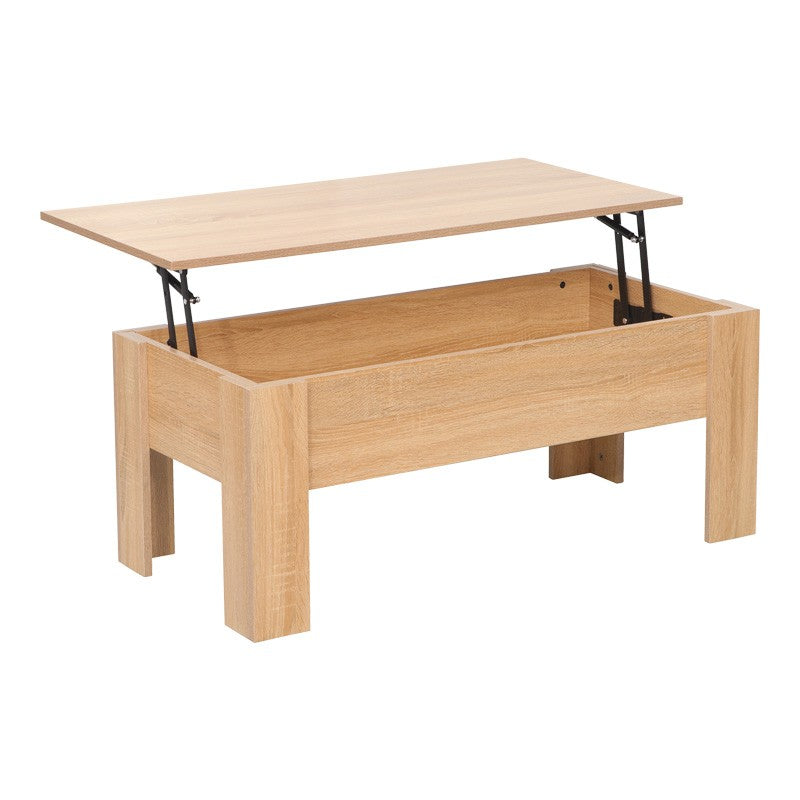 Table basse relevable bois chêne 100x50x42 cm