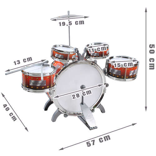 Ensemble Batterie Enfant 5 Éléments + Tabouret