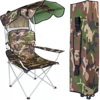 Chaise de pêche camping camo avec toit pliable