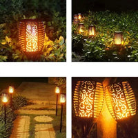 Lampe de jardin solaire - torche effet flamme  7 x 51 cm