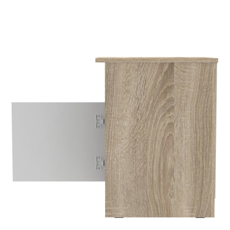 Table de chevet en bois marron et blanc 40x45x60 cm