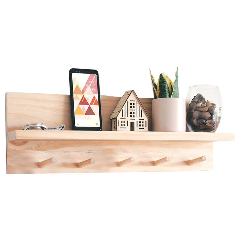 Porte manteau bois marron 49x11x14 cm