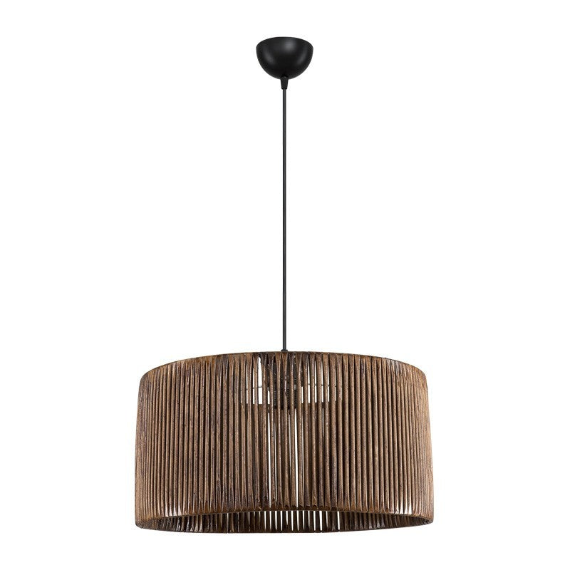 Suspension luminaire plafonnier abat jour marron 40x20 cm