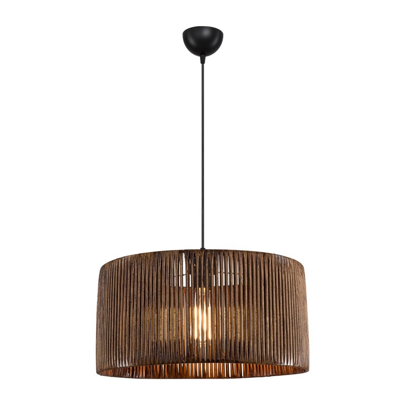 Suspension luminaire plafonnier abat jour marron 40x20 cm