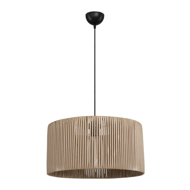 Suspension luminaire plafonnier abat jour naturel 40x20 cm