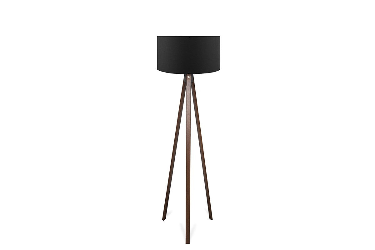 Lampadaire Mira E27 noyer-noir Φ38x140cm