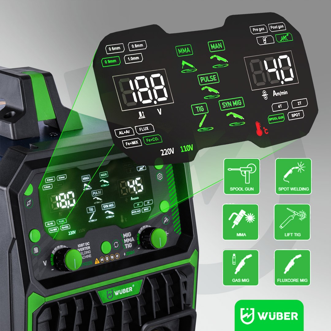 Machine poste  à souder à onduleur MIG FLUX MMA TIG MIG/MAG Wuber