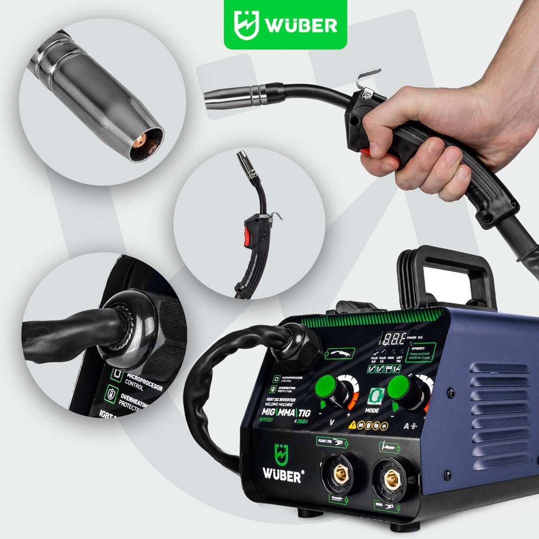Machine poste  à souder à onduleur MIG FLUX MMA TIG Wuber