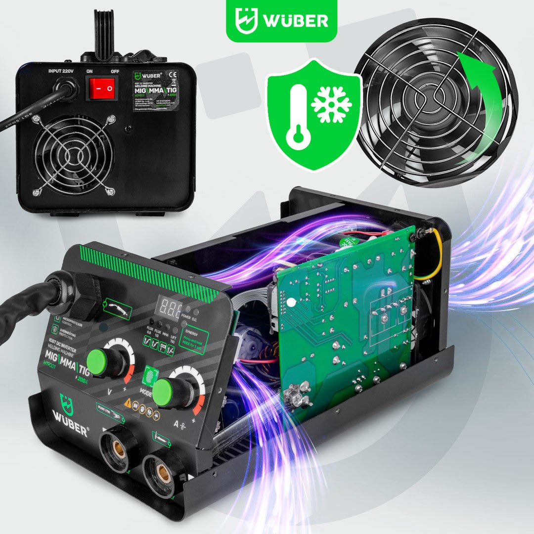 Machine poste  à souder à onduleur MIG FLUX MMA TIG Wuber