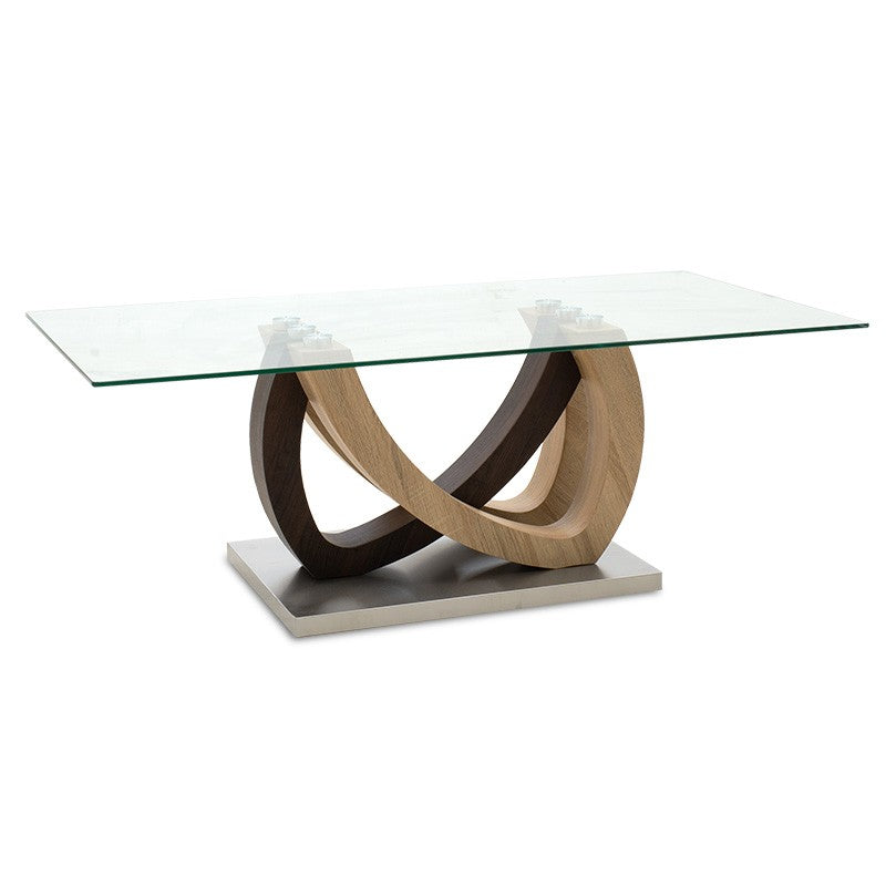 Table basse Masai bois Sonoma en mélamine et verre 120 x 60 x 43 cm