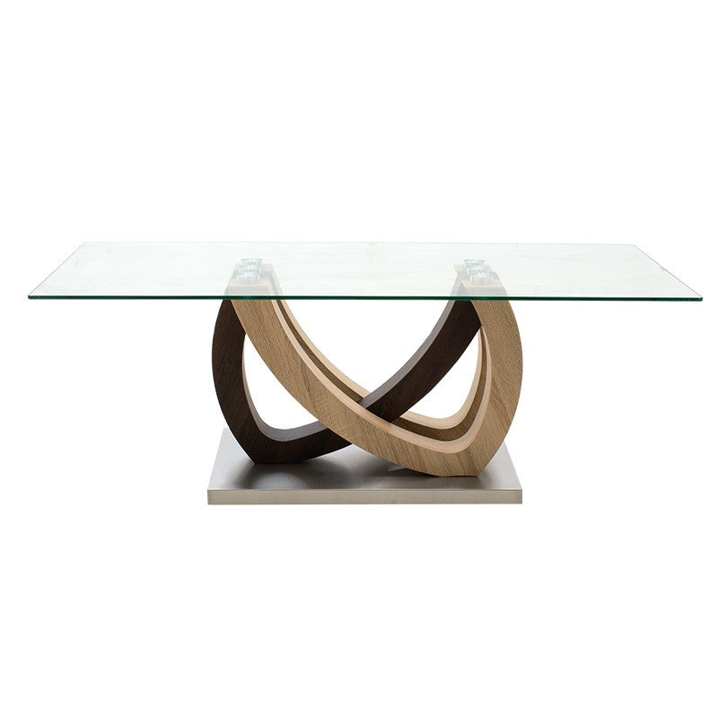 Table basse Masai bois Sonoma en mélamine et verre 120 x 60 x 43 cm