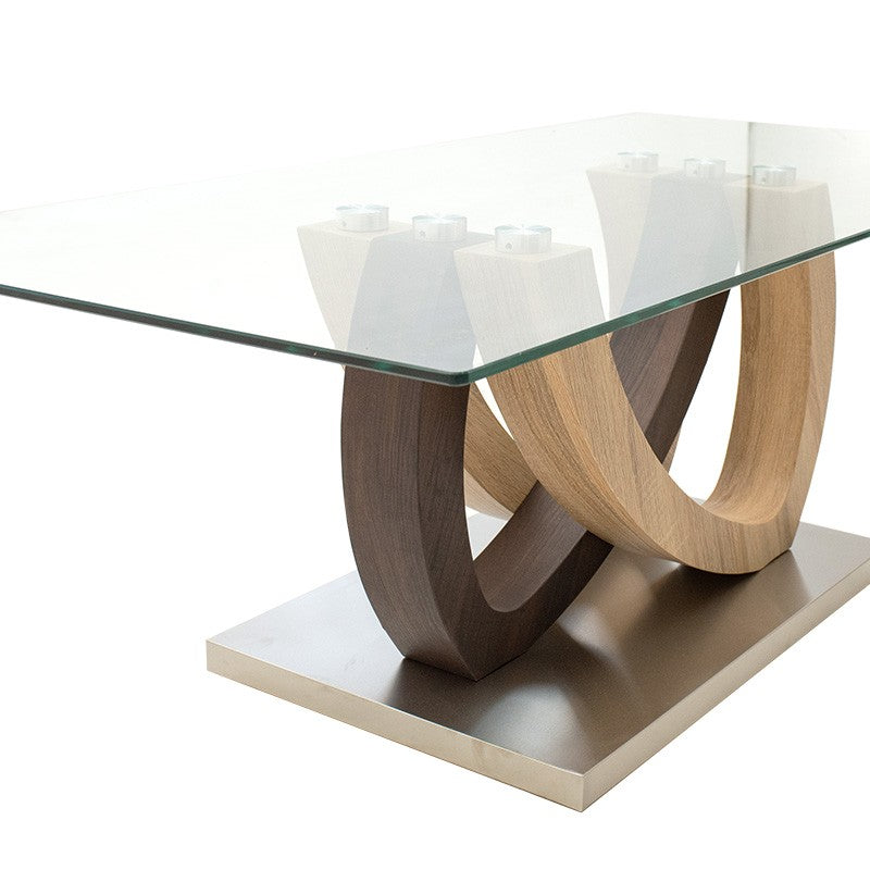 Table basse Masai bois Sonoma en mélamine et verre 120 x 60 x 43 cm