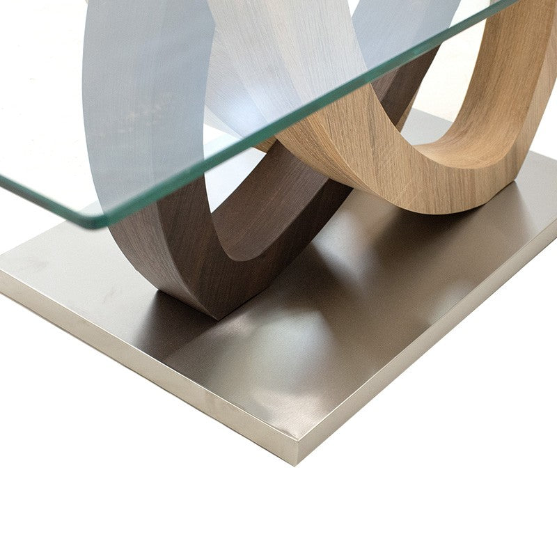 Table basse Masai bois Sonoma en mélamine et verre 120 x 60 x 43 cm