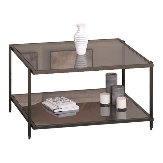 Table basse en métal en verre  80x80x45 cm