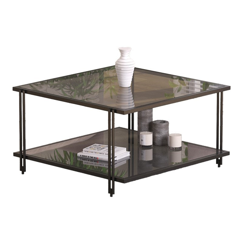 Table basse en métal en verre  80x80x45 cm