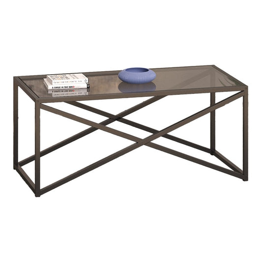 Table basse en métal  en verre 100x50x45 cm