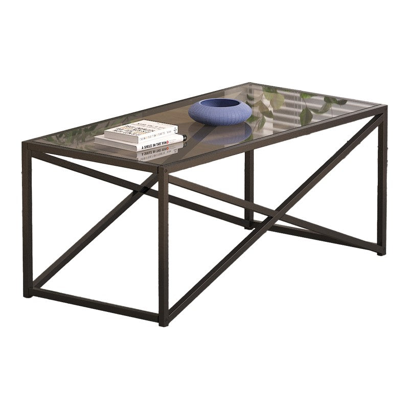 Table basse en métal  en verre 100x50x45 cm