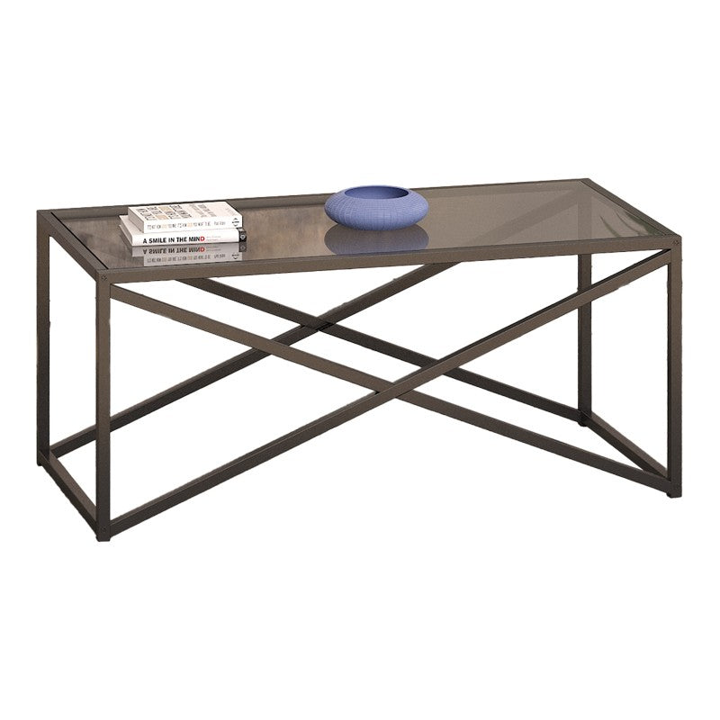 Table basse en métal  en verre 100x50x45 cm
