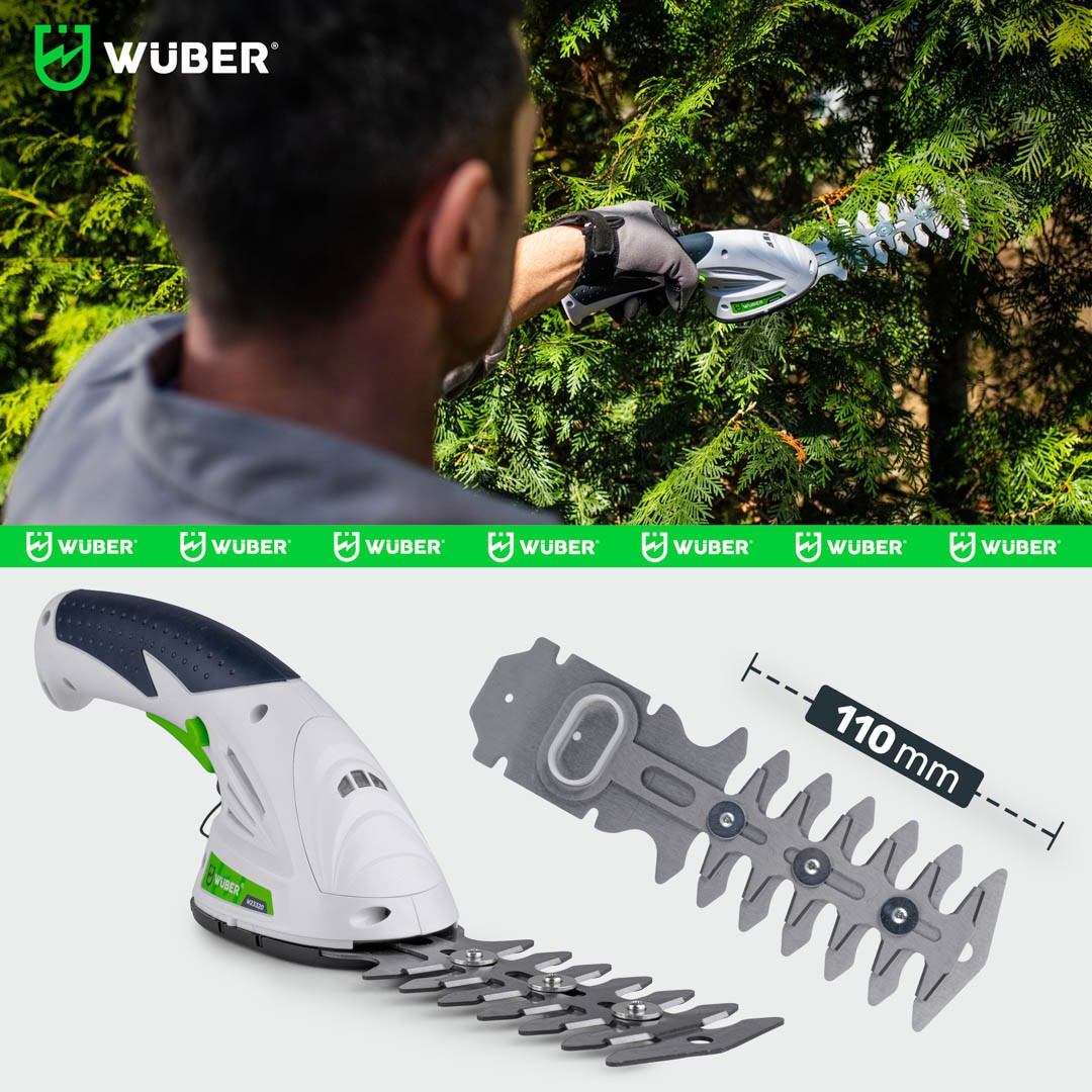 Mini Taille-haies et coupe-herbe sans fil Wuber 7,2 V