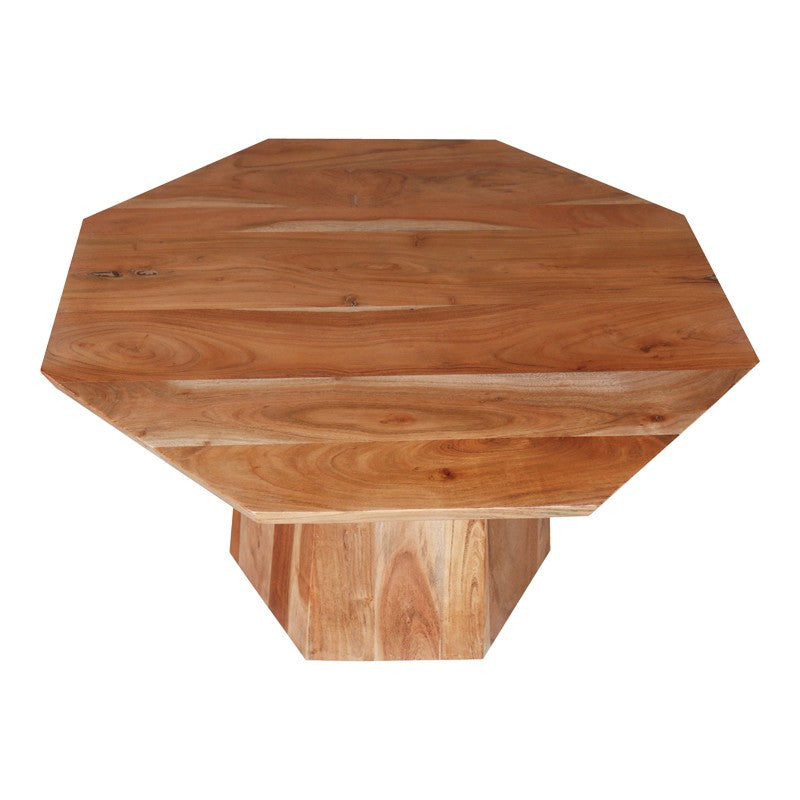 Table basse octogonale  bois d'acacia 80x45 cm