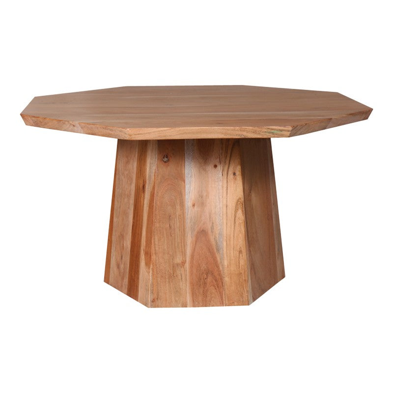 Table basse octogonale  bois d'acacia 80x45 cm