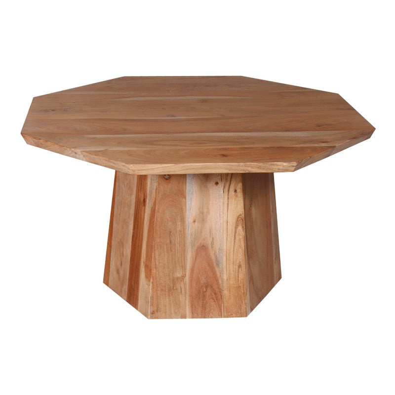 Table basse octogonale  bois d'acacia 80x45 cm