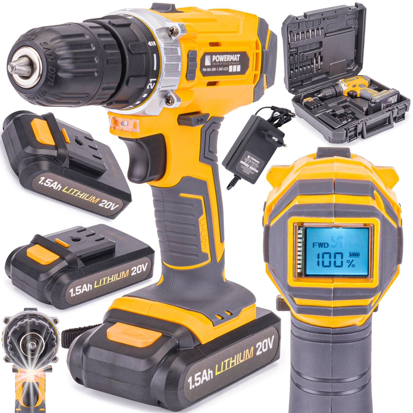 Perceuse-visseuse sans fil 20V-1.5AT LCD