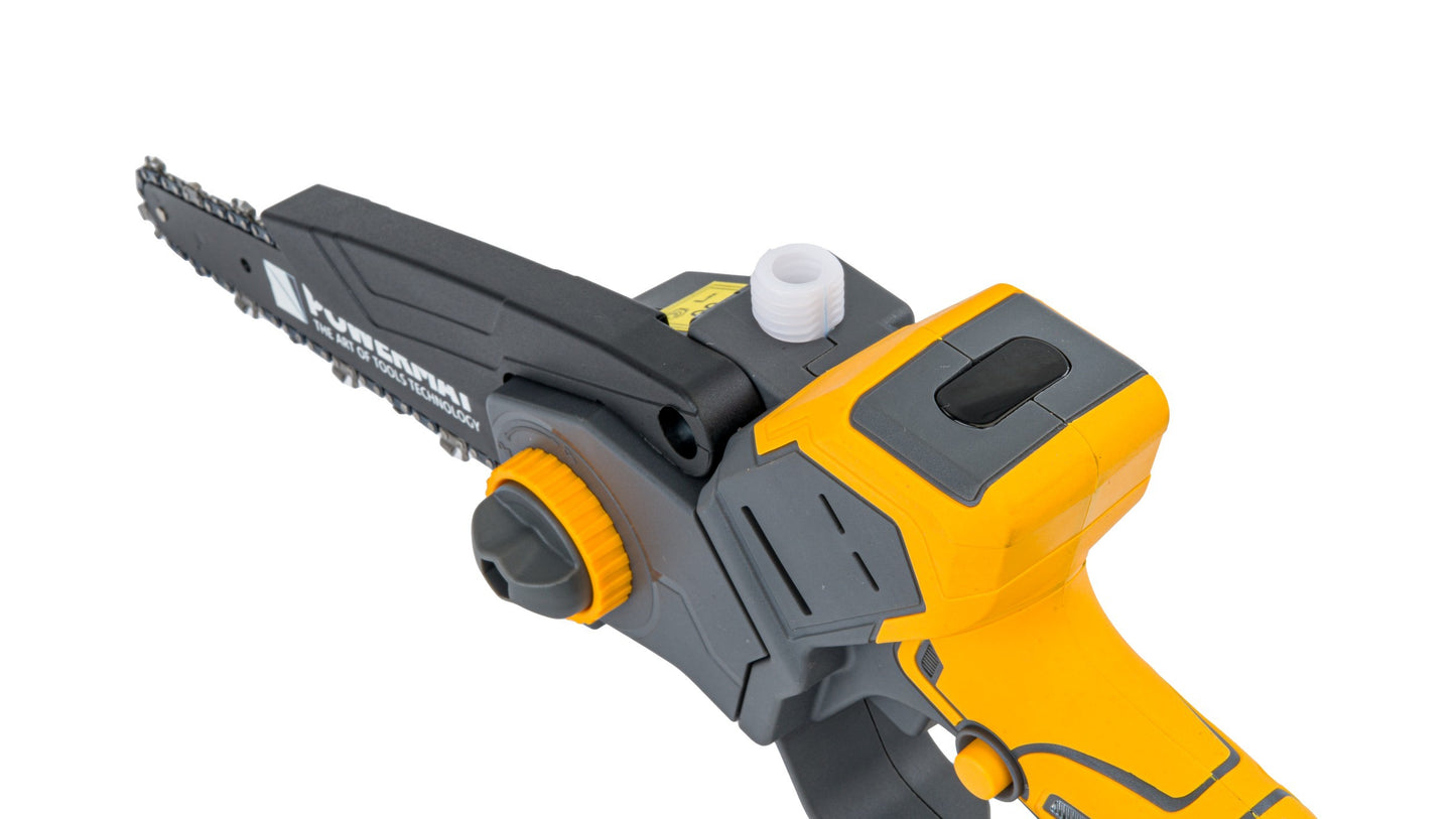 Mini tronçonneuse électrique  8"  21 V  2 batteries + acessoires